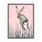 Stupell Industries Bunny Rabbit Jump Grass Wall Art in Black Frame